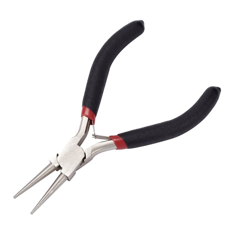 BB Beadthoven Beadthoven 1Set Round Nose Pliers Jewelry Tools for Memory Wire Looping Wrapping Beading Platinum Color 12.7cm/5 Inch Long - Image 1